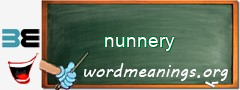 WordMeaning blackboard for nunnery